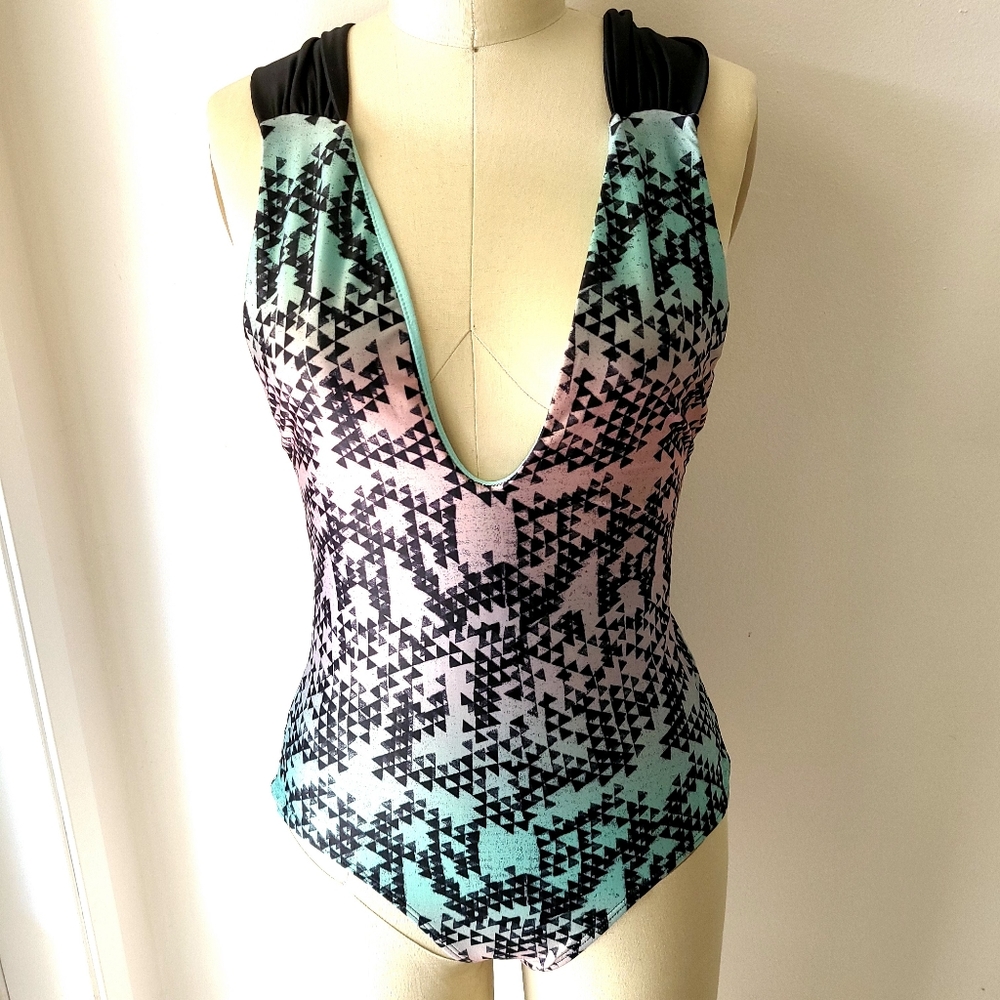 One piece swimsuit with open back
